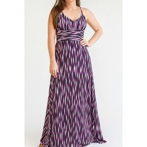 Eddie Bauer Women's Maxi Dress S Red Space Dyed‎ Aster Casual Long